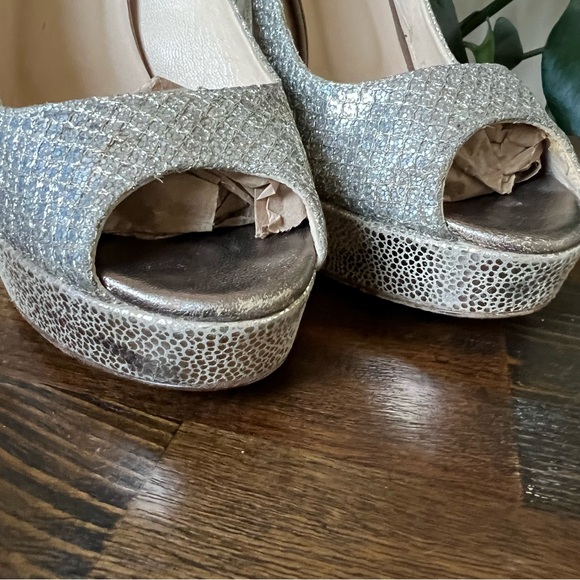 Jimmy Choo Luna Glitter Peep Toe Platform High Heel Pumps EU38.5 US8.5 - Picture 17 of 17
